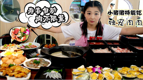 【小猪猪特能吃】中关村的日式自助火锅,肉和海鲜随便加,还有河豚吃